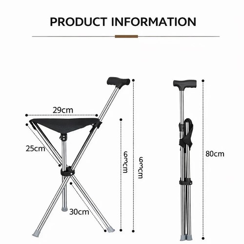 Folding walking stick with - folding,