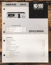 Nikko ND-990 Cassette Service Manual *Original*