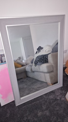 Grey frame mirror large - grey,