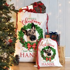 Alsatian Christmas Sack Personalised Dog Santa Bag German Shepherd Puppy DWS30Z