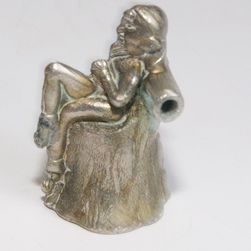Vintage metal sitting pixie - vintage,
