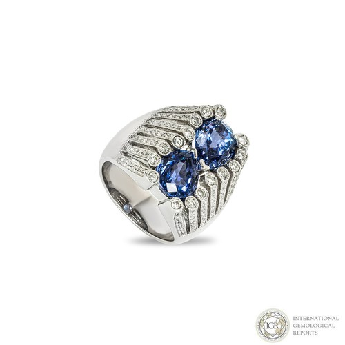 White gold tanzanite - tanzanite, diamond