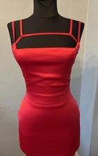 Oh Polly Red Satin Lined Dress Size 8 Strappy