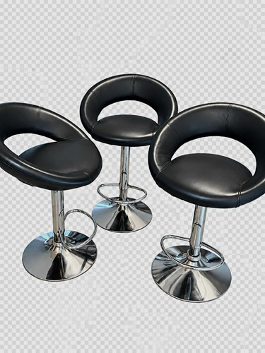 Set black upholstered bar - of,