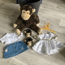 Build a Bear Monkey inc clothes/shoes denim skirt  t shirt Angel dress & hanger 