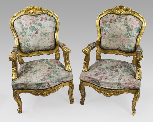 Pair vintage carved - pair, of
