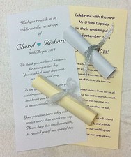 25 Wedding Favour Scrolls
