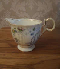 Sutherland China floral Milk Jug Creamer Pattern 1380 Rare Handle  Vintage