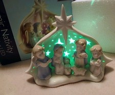 Ceramic Nativity Lights Up &
