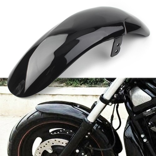 Gloss black front fender - black,