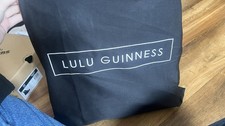 Lulu Guinness Black Leather Tote Bag With Red Lips