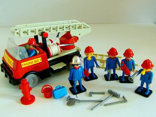 Playmobil vintage fire engine - vintage,