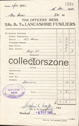 1945 6th lancashire - 2/6th, bn