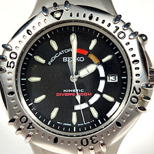 Vtg Seiko Kinetic Giugiaro Divers Men's Watch 200M W/R S/S 5M42-0F20 (SKH377P1)