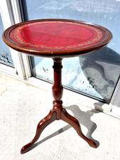ANTIQUE VINTAGE SHAW of LONDON ROUND WOODEN WINE TABLE PLANT LAMP STAND