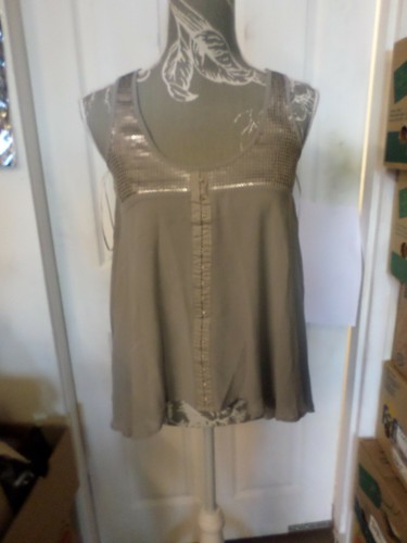 Silver grey sequin sleeveless - silver,