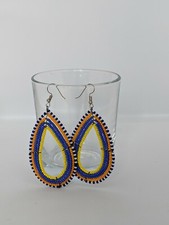 AFRICAN TRIBAL MASAI HANDMADE BEADED BEADS EARRINGS MULTICOLOR JEWELRY