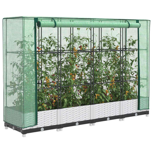 Raised bed greenhouse rattan - raised,