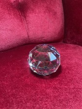 Vintage  32% Full Lead Silver Crystal Faceted Ball Paperweight
