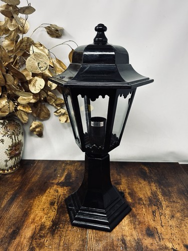 Vintage black outdoor pedestal - vintage,