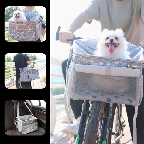 Dog bike basket bag - bike, pet
