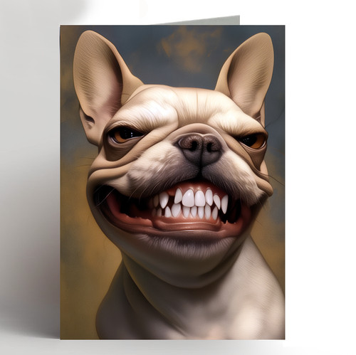 French bulldog birthday card - french,