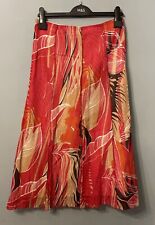 Principles Petite Red Floral Maxi Skirt 100% Cotton Size 10 Lined