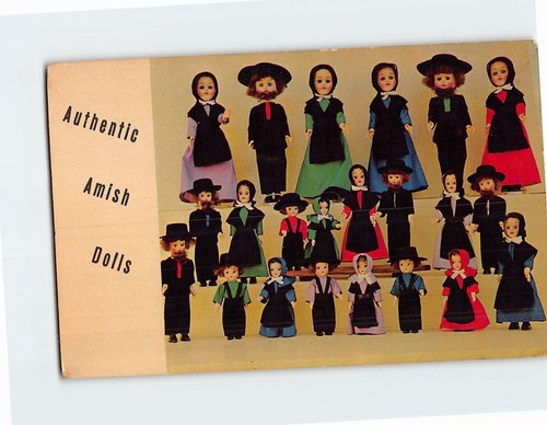 Postcard authentic amish dolls - authentic,