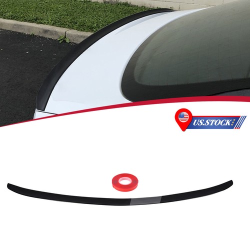 Gloss black rear trunk spoiler - black,