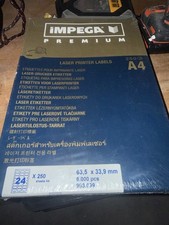 Laser Printer Labels A4 X250 NEW Impega premium