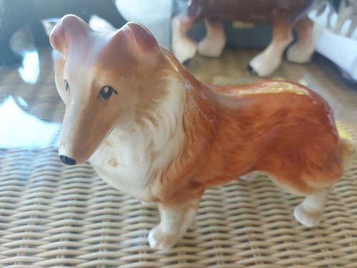 Vintage ceramic rough collie - ceramic,