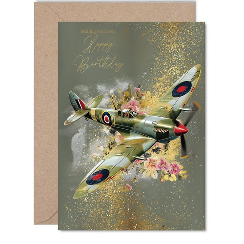 Gold family birthday - family, card