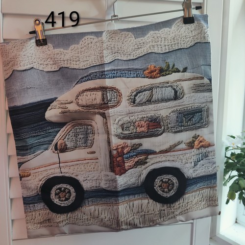 Campervan flat embroidered - campervan,