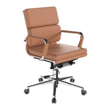 Nautilus Designs Avanti Medium Back Bonded Leather Executive Office Chair Brown
