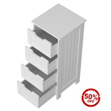 White High Gloss 4 Drawer