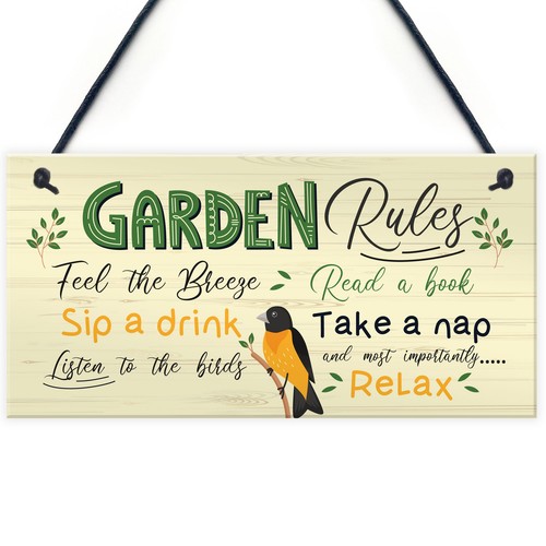 Garden rules sign relax feel - sign,