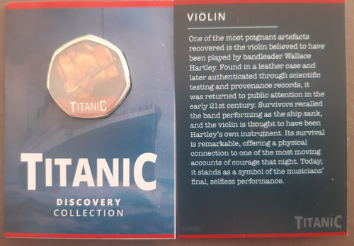 50p shaped coin titanic - shaped,