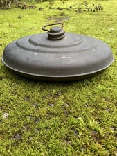 Vintage German Copper Brass Carriage Bed Warmer Hot Water Bottle Oval Curio 