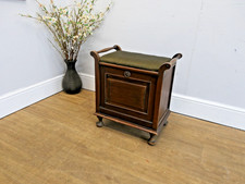 Edwardian Antique Mahogany Piano Stool With Fall Front Storage   |152