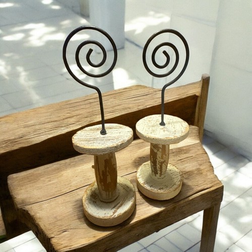 Photo table number spool decor - number,