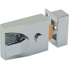 Sterling Night Latch Double Locking 60mm Standard Rim Lock Grey 3 Keys Security