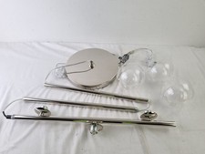 M&S Home Metal Base 3 Light Globe Floor Lamp Clear Glass 160cm PAT TESTED NEW F2