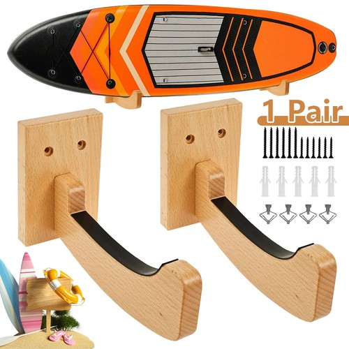 Wooden surfboard wall - wooden, mount