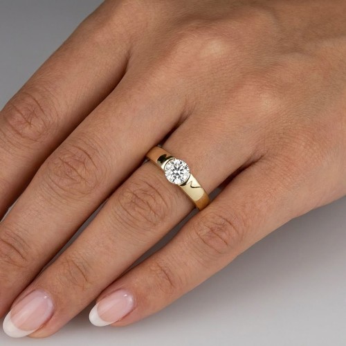 Solitaire engagement ring 14k - engagement,