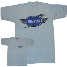 SIMS SNAKES - Skateboard Wheels Tee Shirt - Small - Original 70s Stock - BLUE