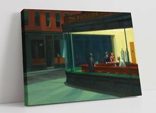 EDWARD HOPPER, NIGHTHAWKS -CANVAS WALL ART PAINTING PRINT ARTWORK- FAMOUS ARTIST