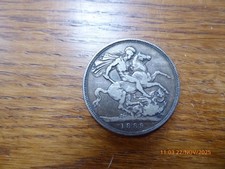 1889 Queen Victoria silver Five Shilling crown coin Good condition