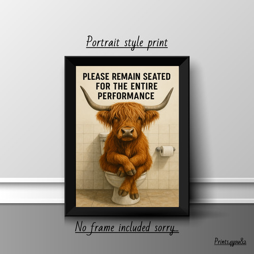 Highland cow quote bathroom - quote,