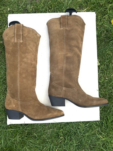 Zara sand brown suede - zara, leather