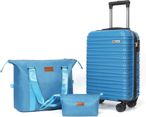 Skyblue piece luggage set - luggage,